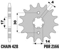 PBR FR SPROC 428 STEEL ST 2166, 15, STL