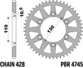 PBR RR SPROC 428 STEEL ST 4745, 56, BLK