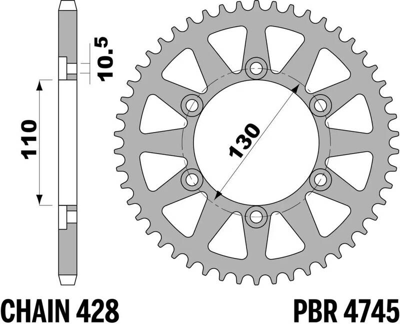 PBR RR SPROC 428 STEEL ST 4745, 56, BLK