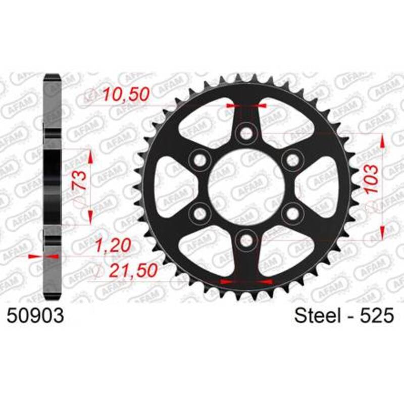 AFAM RR SPROC 525 STEEL ST 50903, 49