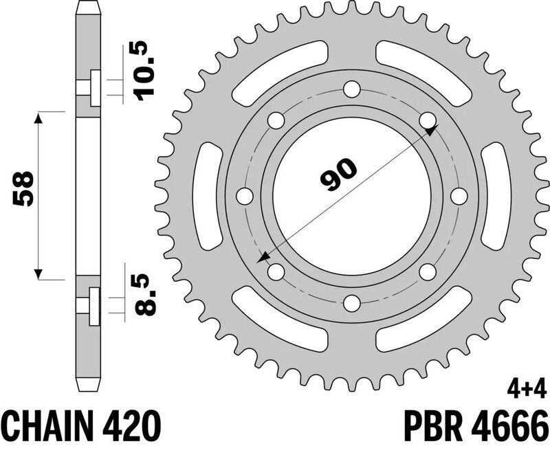 PBR RR SPROC 420 STEEL ST 4666, BLK, 37