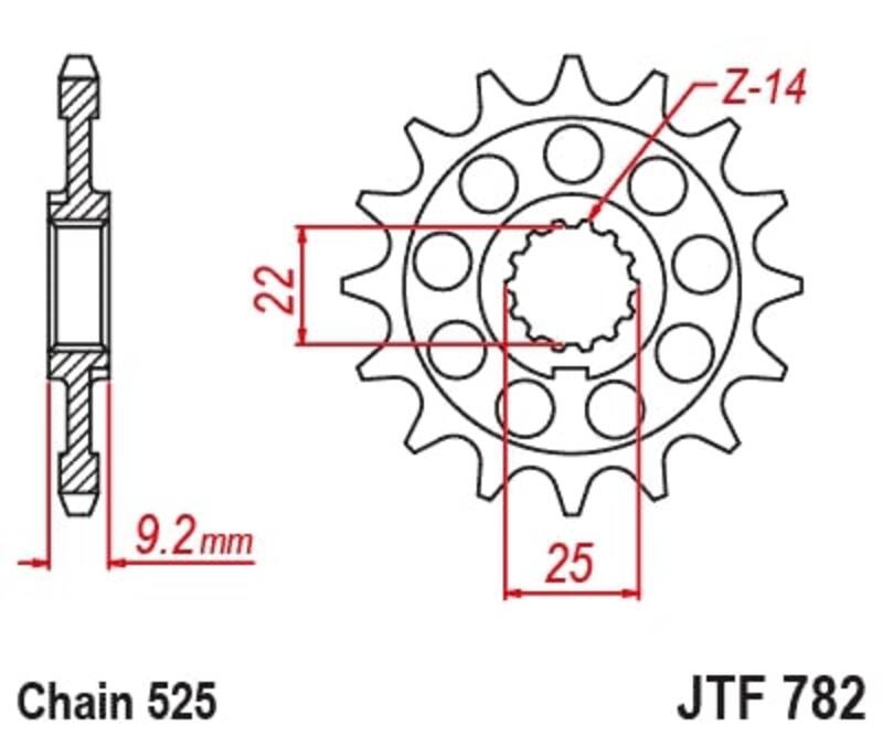 JTSPR FR SPROC 525 STEEL ST 782, 16, BLK