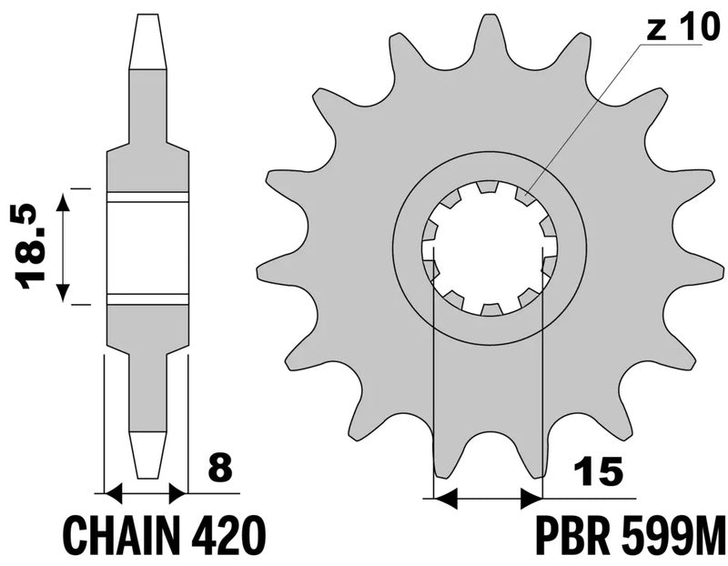 PBR FR SPROC 420 STEEL ST 599M, 13