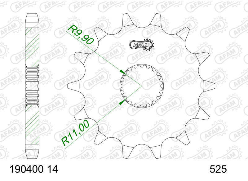 AFAM FR SPROC 525 STEEL 190400, 14