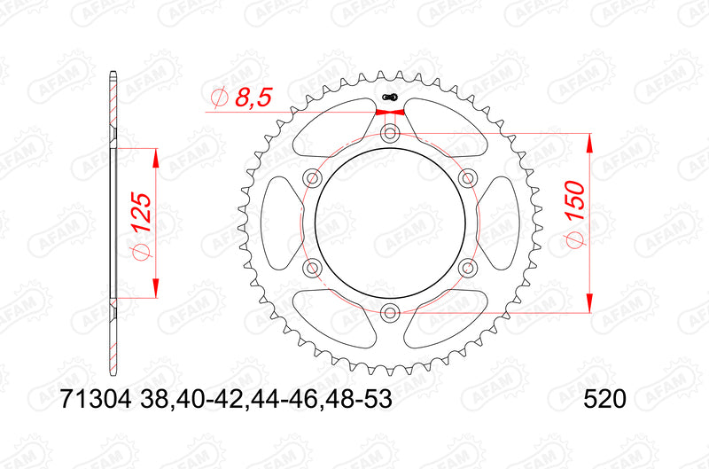 AFAM FR SPROC 520 STEEL NF 73303NR, 15