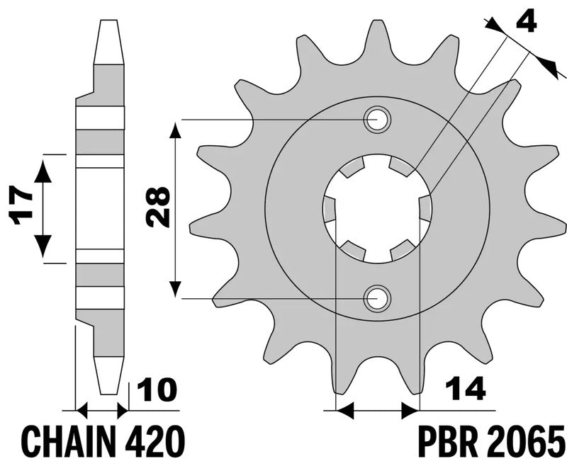 PBR FR SPROC 420 STEEL ST 2065, 15
