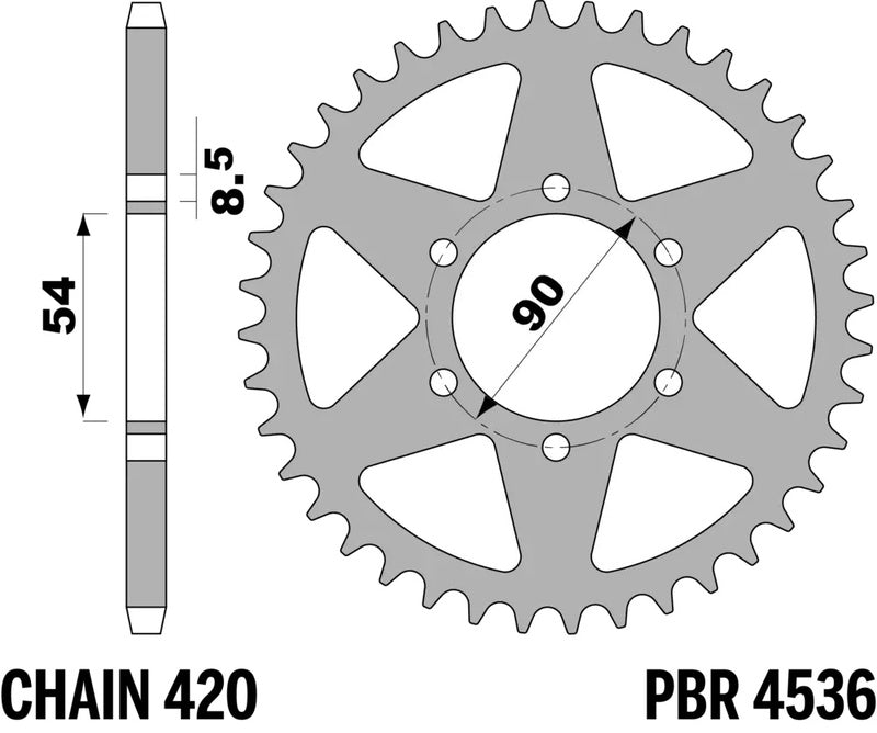 PBR RR SPROC 420 STEEL ST 4536, 60