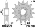 PBR FR SPROC 520 STEEL ST 2311, 14