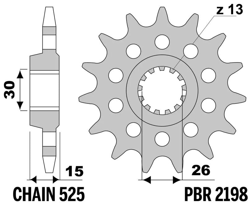 PBR FR SPROC 525 STEEL 2198G, 17