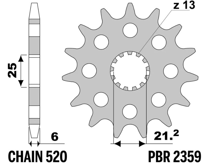 PBR FR SPROC 520 STEEL ST 2359, 14