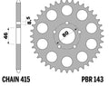PBR RR SPROC 415 STEEL 143, 44