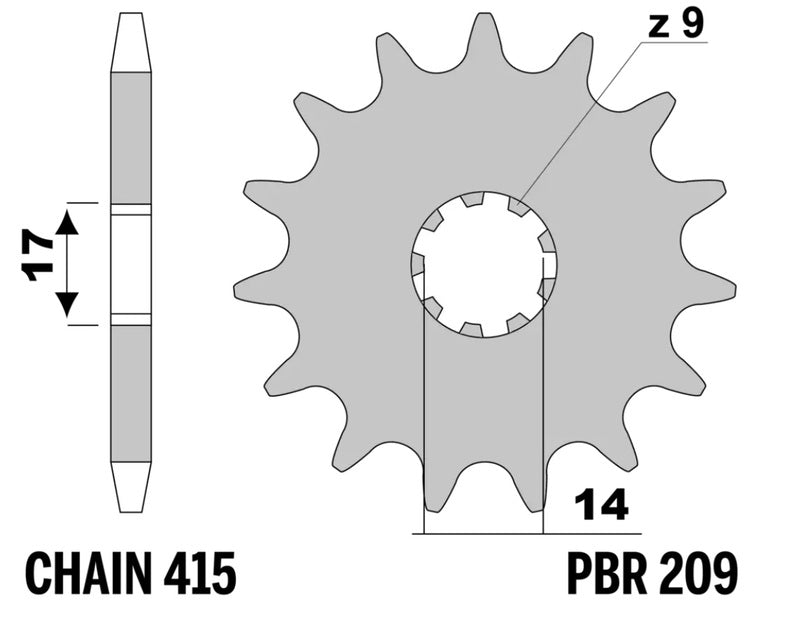 PBR FR SPROC 415 STEEL ST 209, 13