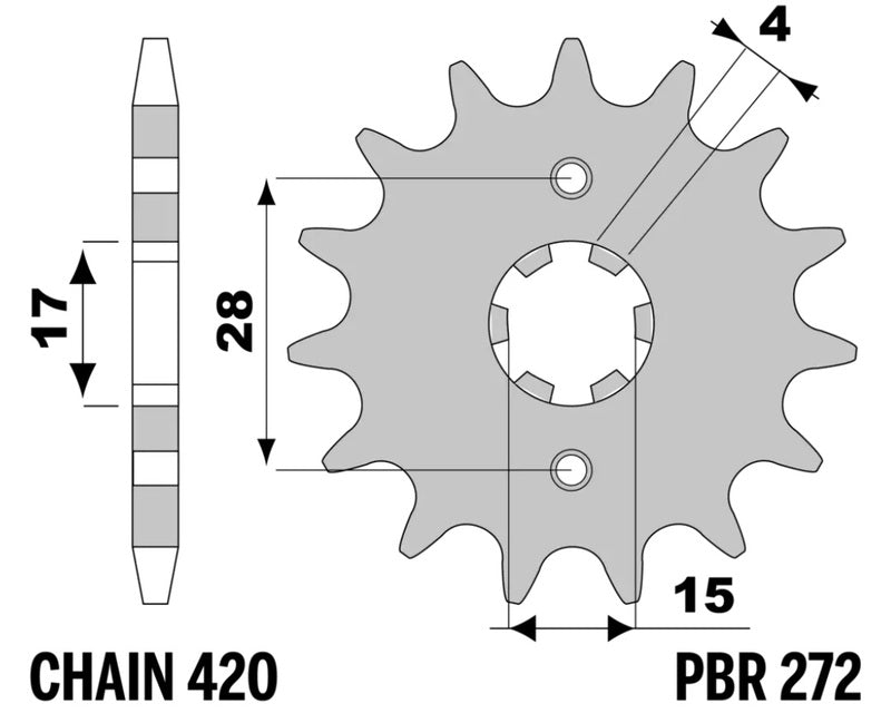 PBR FR SPROC 420 STEEL ST 272, 14