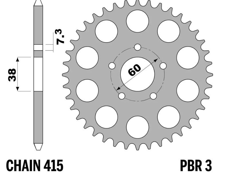 PBR RR SPROC 415 STEEL 3, 34