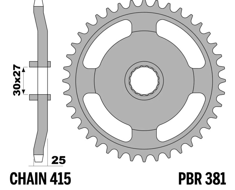 PBR RR SPROC 415 STEEL 381, 37
