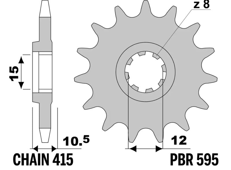 PBR FR SPROC 415 STEEL ST 595, 13