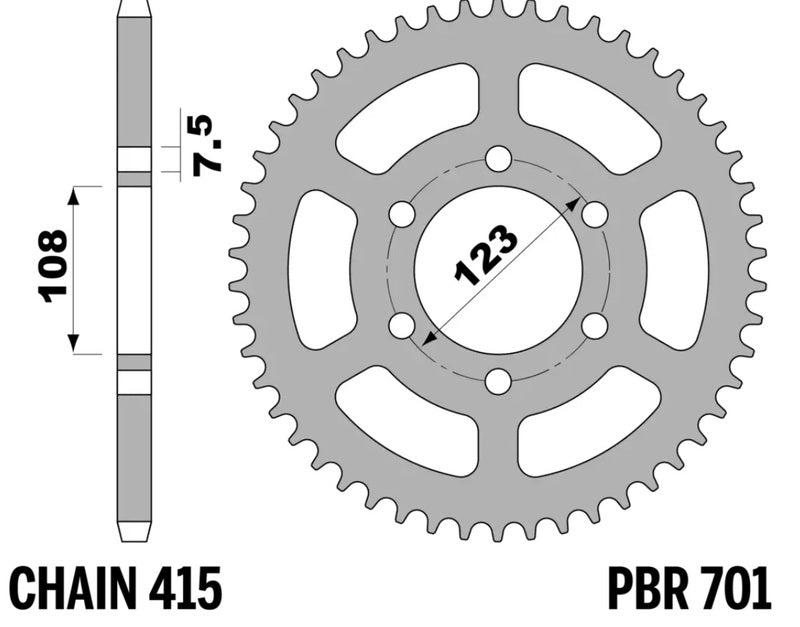 PBR RR SPROC 415 STEEL ST 701, 50