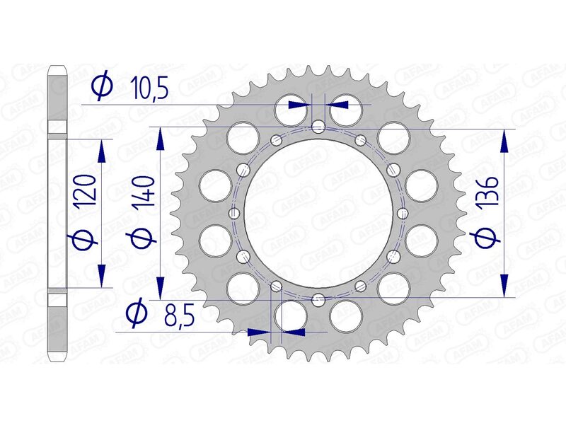 AFAM RR SPROC 520 ALU 17404K, 45