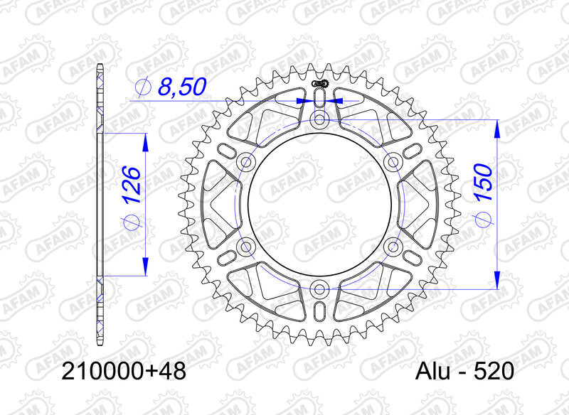 AFAM RR SPROC 520 ALU SC 210000, 49
