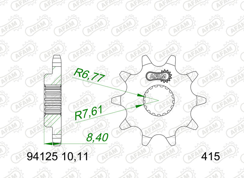 AFAM FR SPROC 415 STEEL 94125, 10