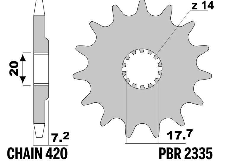 PBR FR SPROC 420 STEEL 2335, 14