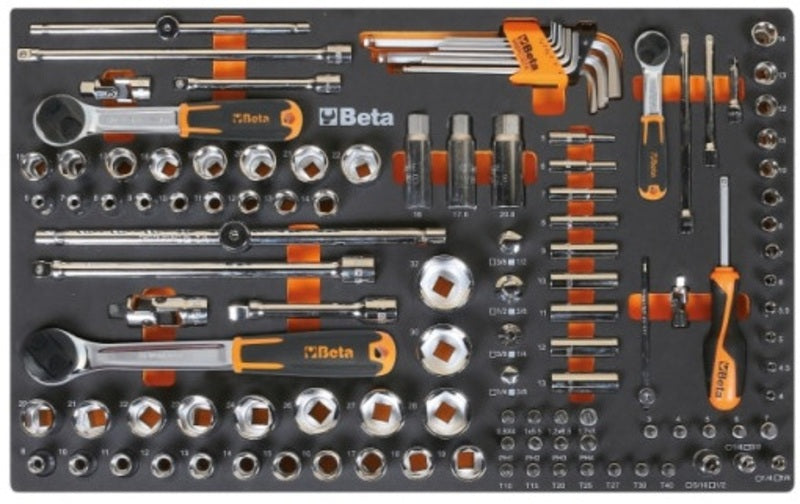 BETA FOAM RATCHET SOCKET SET 1/4 1/2