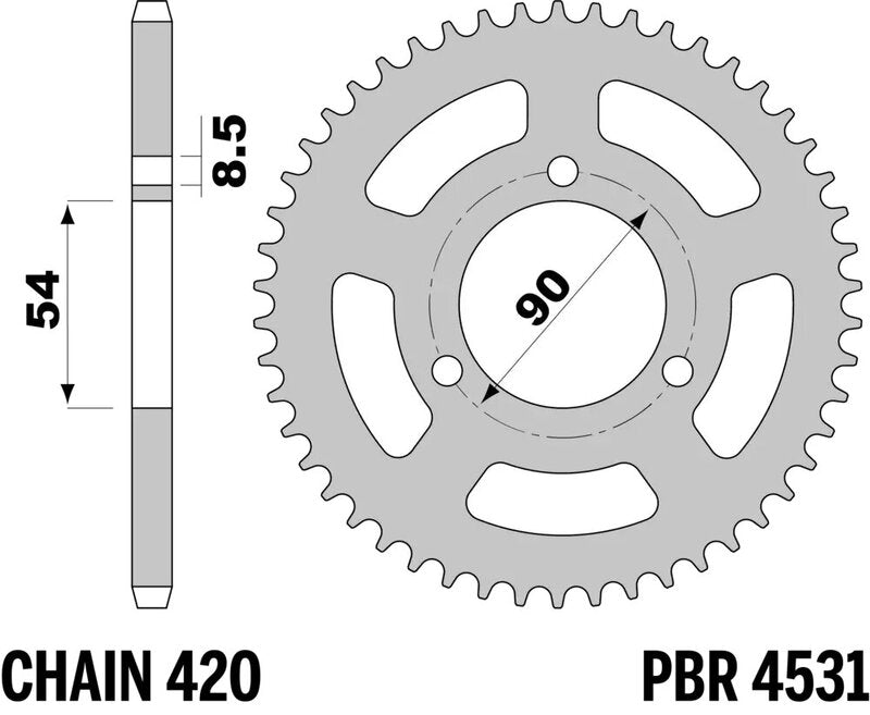 PBR RR SPROC 420 STEEL ST 4531, 48