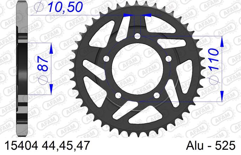 AFAM RR SPROC 525 ALU 15404K, 45