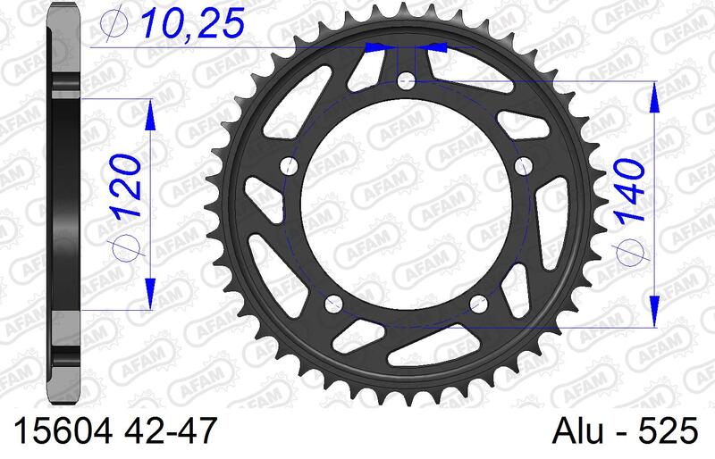 AFAM RR SPROC 525 ALU 15604K, 43