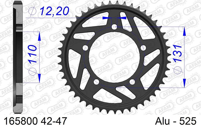 AFAM RR SPROC 525 ALU 165800K, 45