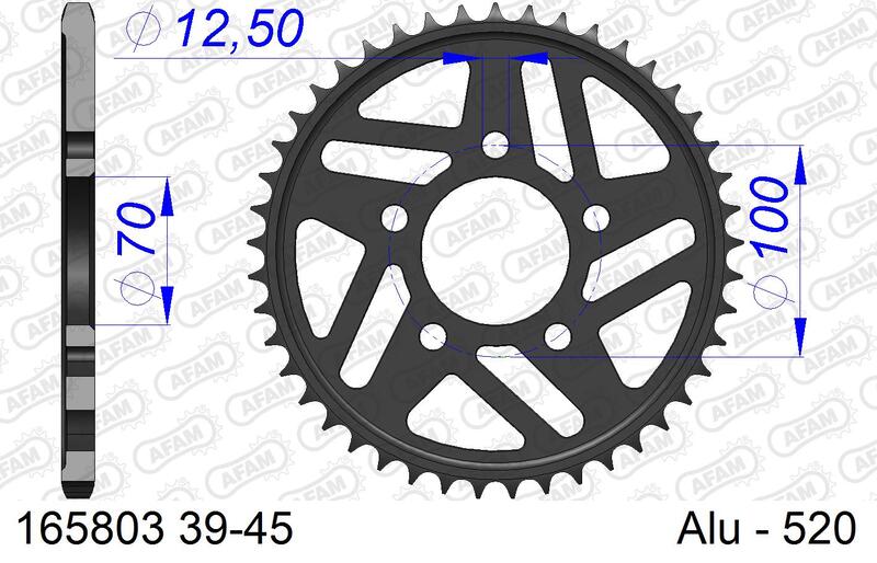 AFAM RR SPROC 520 ALU 165803K, 45