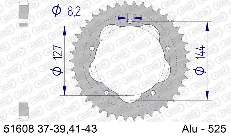 AFAM RR SPROC 525 ALU 51608K, 39