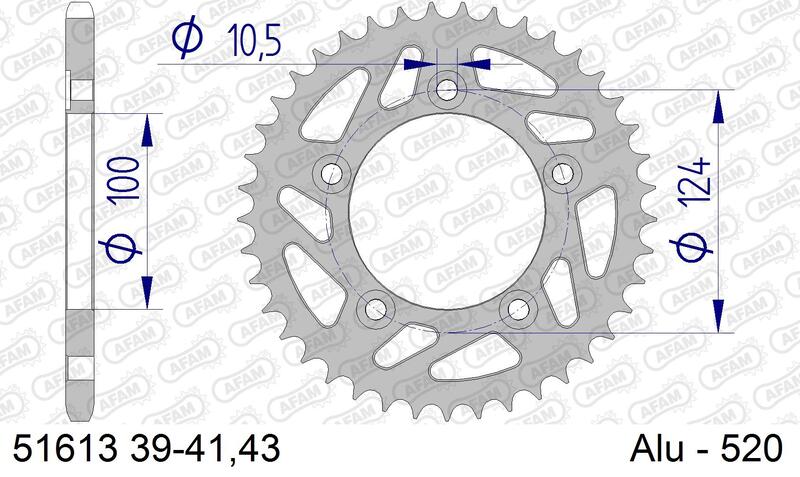 AFAM RR SPROC 520 ALU 51613K, 43