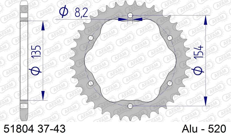 AFAM RR SPROC 520 ALU 51804K, 41
