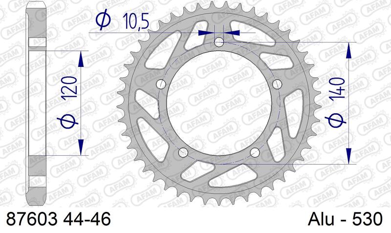 AFAM RR SPROC 530 ALU 87603K, 44