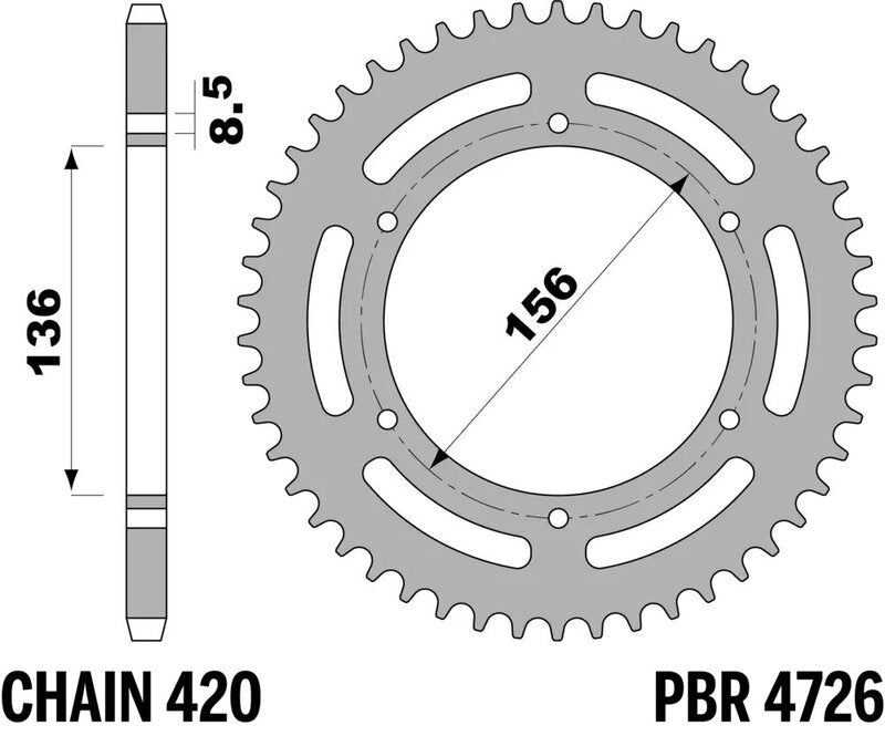 PBR RR SPROC 420 STEEL ST 4726, 56