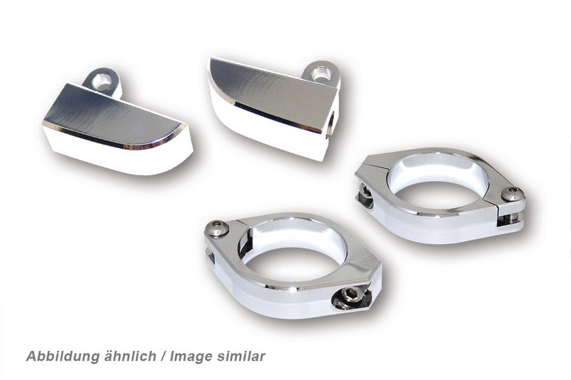 HIGHS CNC ALU FLASHER BRKT 38-41MM CHR