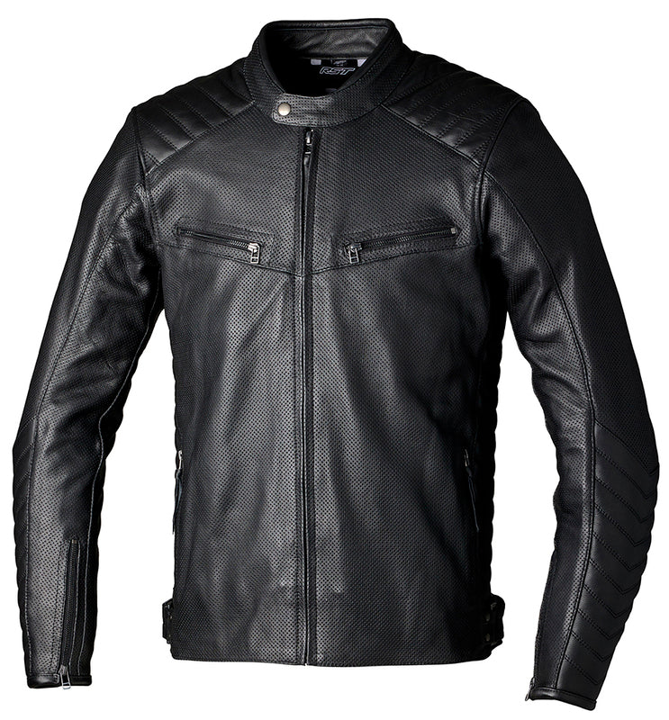 RST JKT LTHR ROADSTER AIR CE, BLK, 48