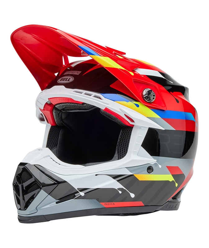 BELL HELMT MOTO9S FLEX RN NOVA, RED, L