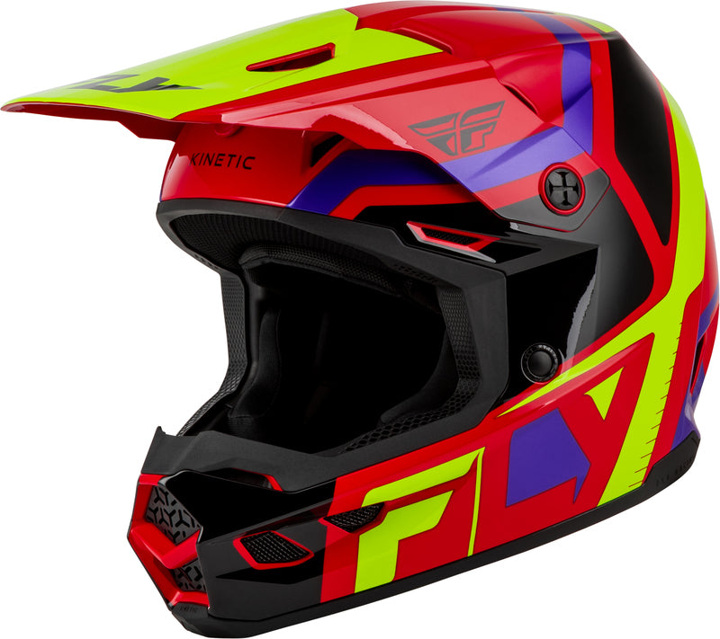 FLY HELMT YTH KINETIC SCRAP, RED, YL