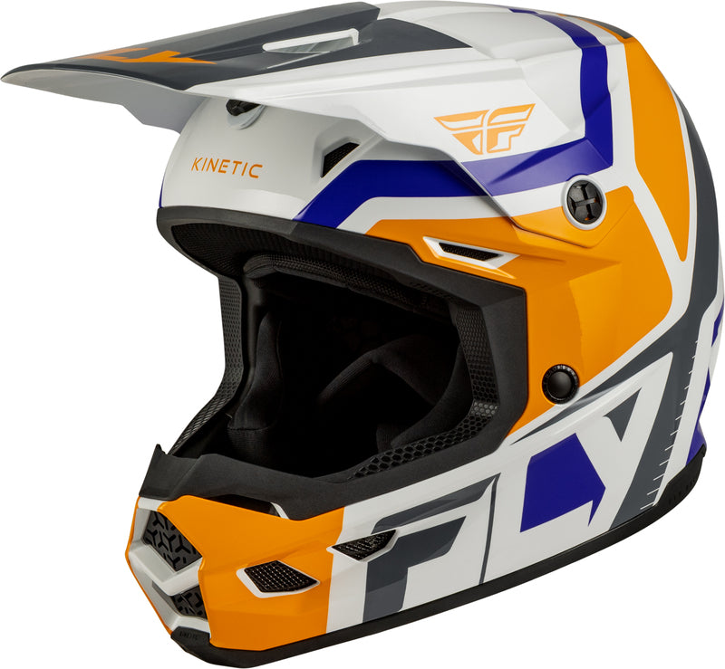 FLY HELMT YTH KINETIC SCRAP, ORG, YS