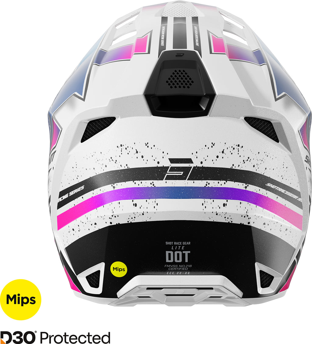 Capacete LITE RACING Branco / Rosa Pérola SHOT