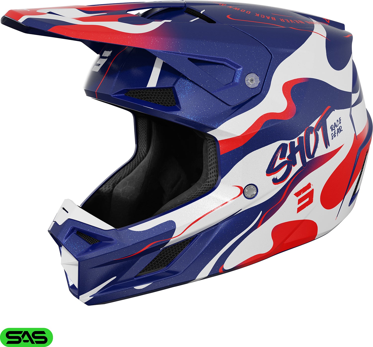 Capacete SPEED BEAST Azul / Vermelho Pérola SHOT
