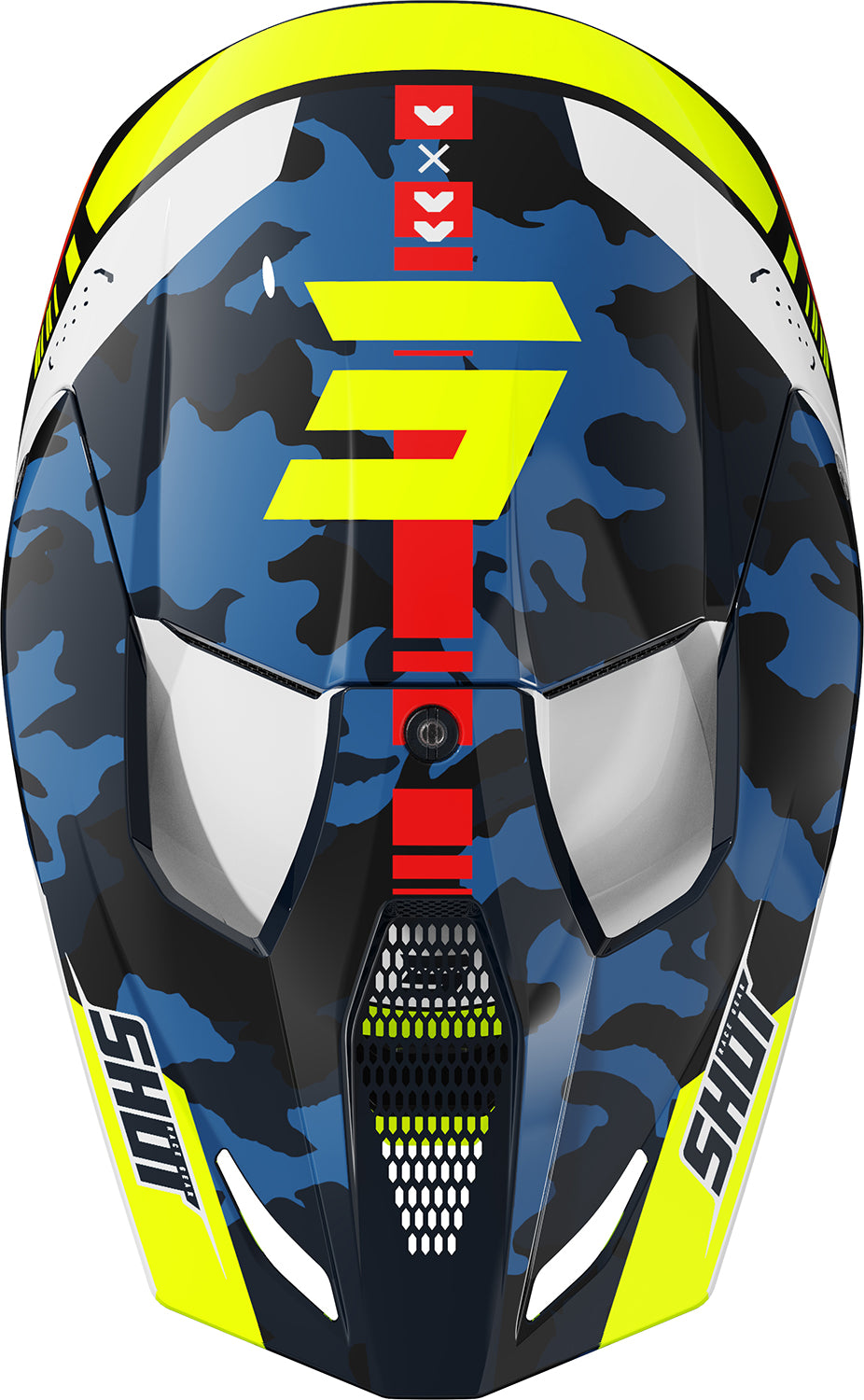Capacete FURIOUS FLASH Azul / Amarelo Neon Brilho SHOT