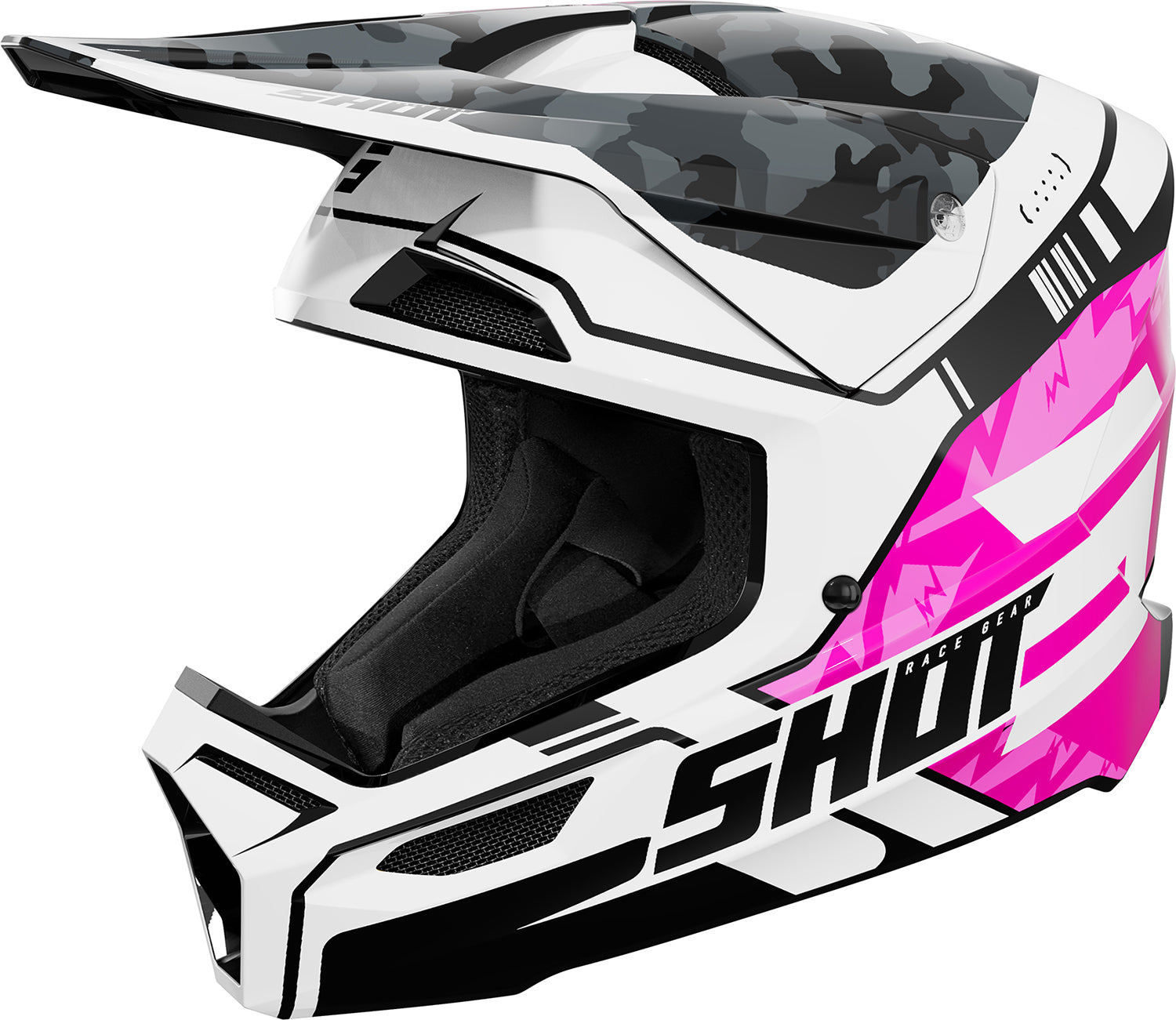 Capacete Criança FURIOUS FLASH Rosa Brilho SHOT