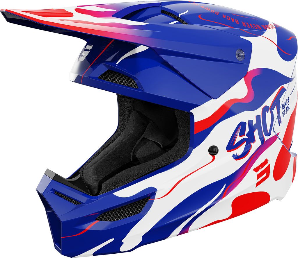 Capacete Criança FURIOUS BEAST Azul / Vermelho Brilho SHOT