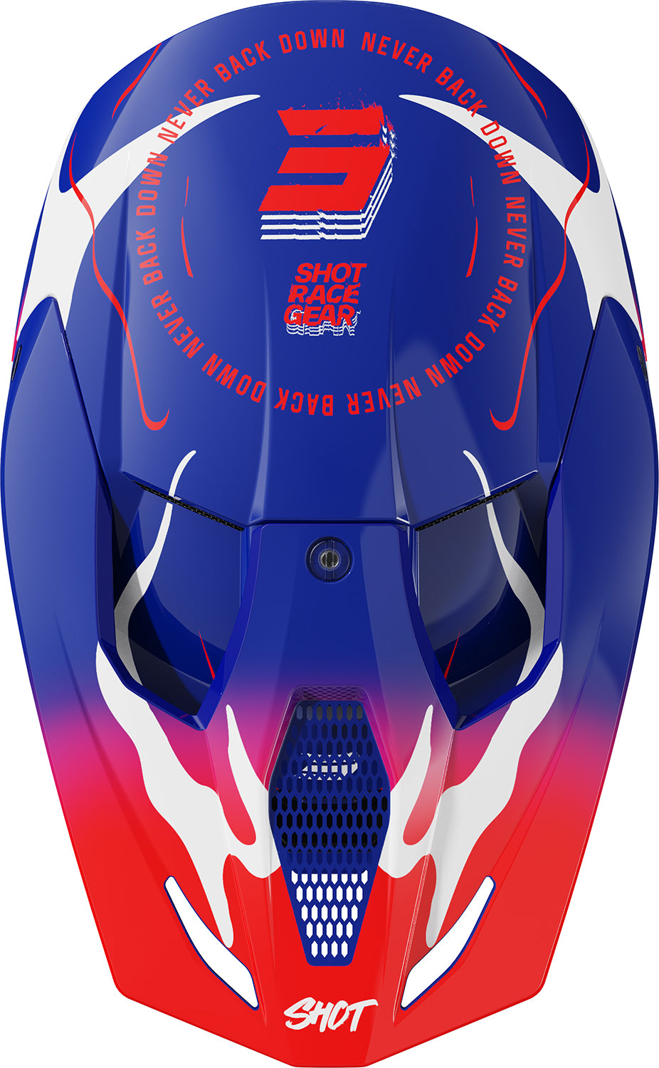 Capacete Criança FURIOUS BEAST Azul / Vermelho Brilho SHOT