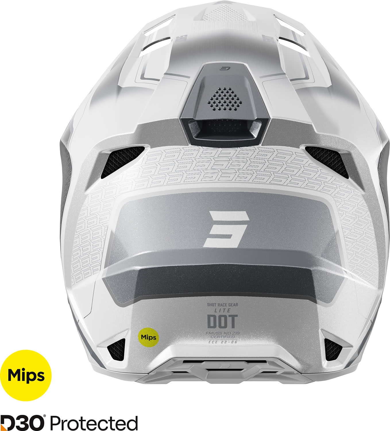 Capacete LITE CHALLENGER Preto / Branco Pérola SHOT