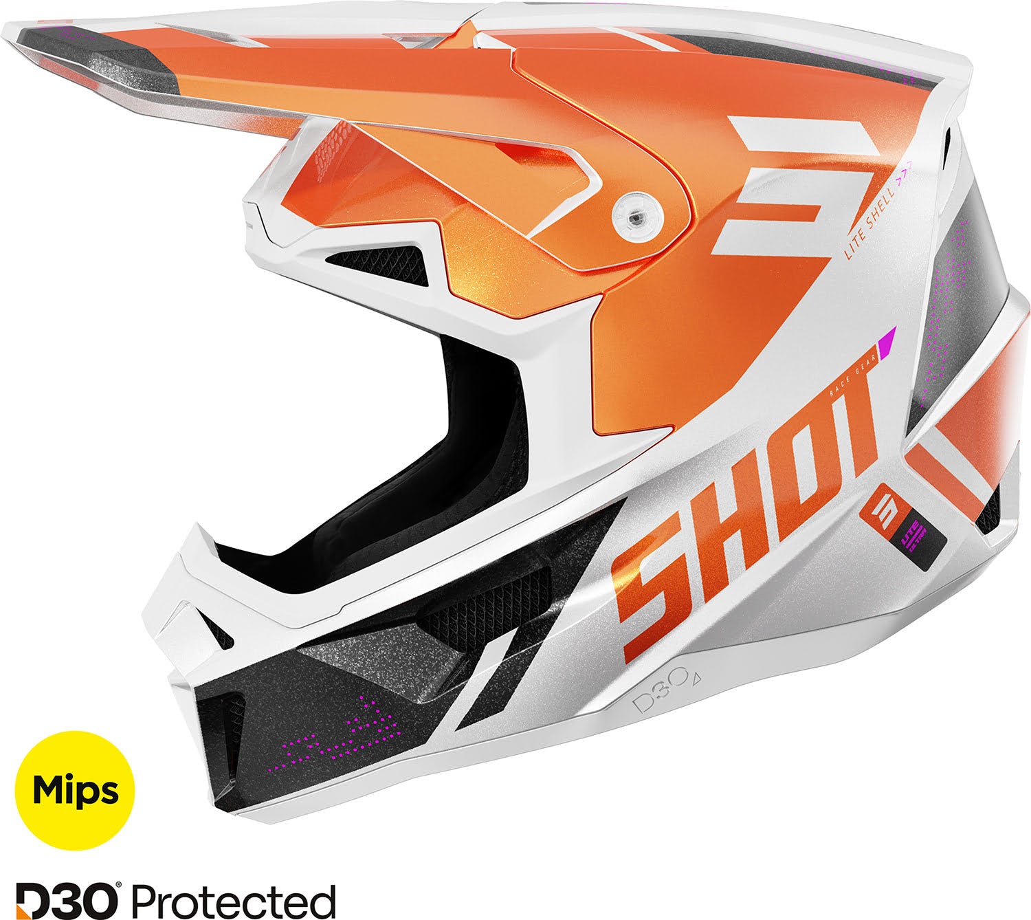 Capacete LITE ULTRA Laranja Pérola SHOT