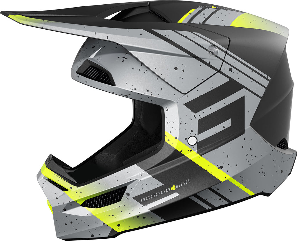 Capacete FURIOUS MIRAGE Cinza / Amarelo Neon Mate SHOT